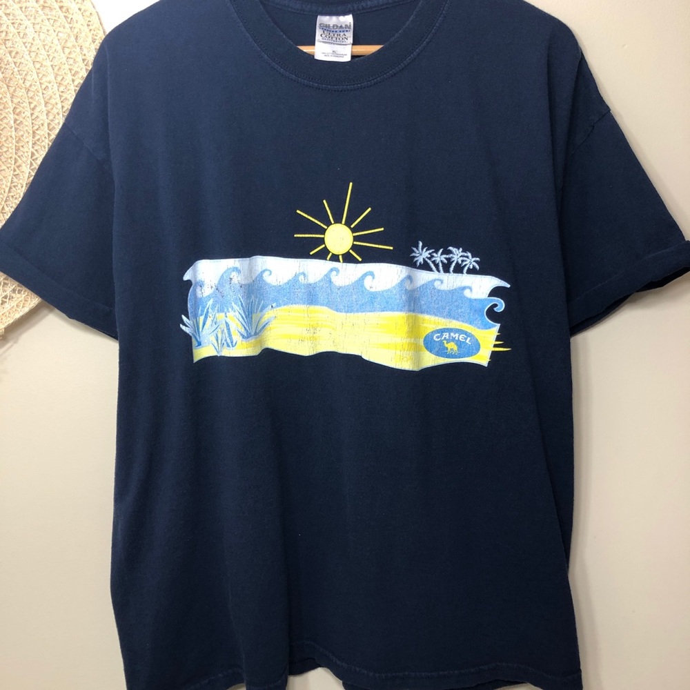 Vintage Joe Camel Navy Blue Promo Collector’s Print Graphic Band Tee T-Shirt XL